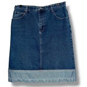 Vintage Paul Harris Two-Tone Denim Skirt Size 10 Knee Length‎